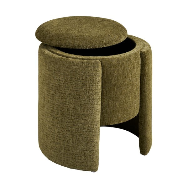 Kaki zelen tabure iz šenilje Walsdorf – House Nordic-image-3