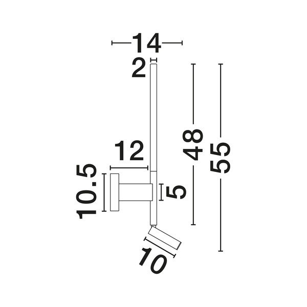 Mat bela aluminijasta LED stenska svetilka z upogljivo konstrukcijo Handy – Nova Luce-image-4