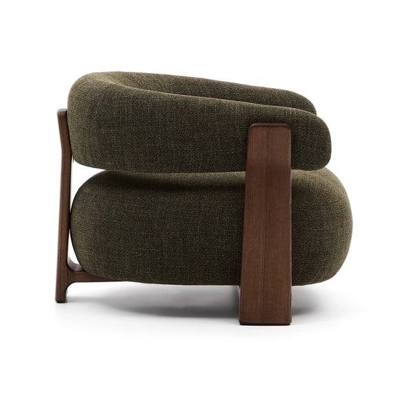 Zelen fotelj iz šenilje Granite – Kave Home-image-3