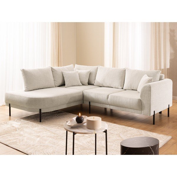 Bež kotna sedežna garnitura iz šenilje (levi kot/v obliki črke L) Mauris  – Ropez-image-4