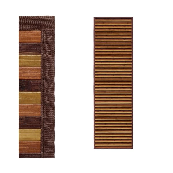 Gorčično rumen in rjav bambusov tekač 60x200 cm – Casa Selección-image-1