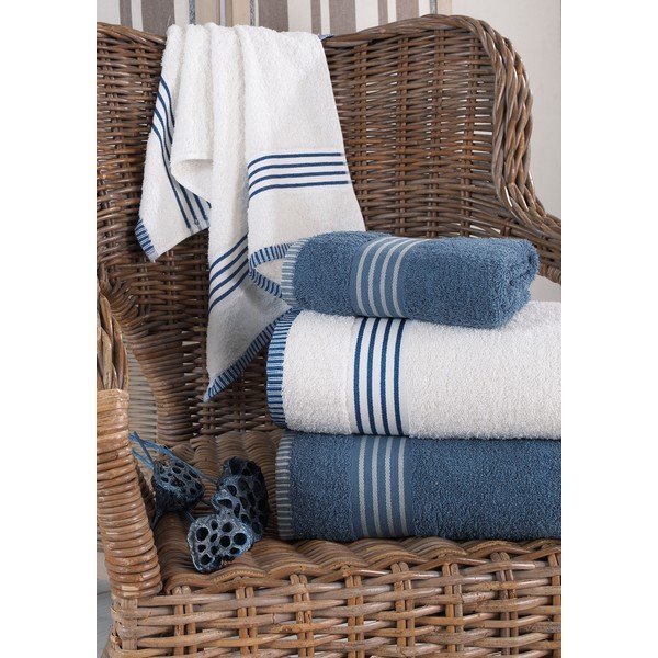 Beli/modri bombažni komplet brisač 4 ks – Mila Home-image-1
