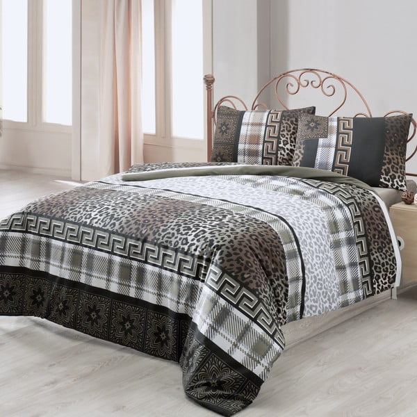 Bombažno posteljno perilo z rjuho Leopar, 160 x 220 cm