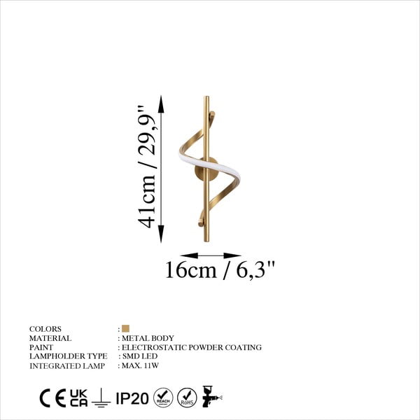 Medeninasta LED stenska svetilka Likma – Opviq lights-image-4