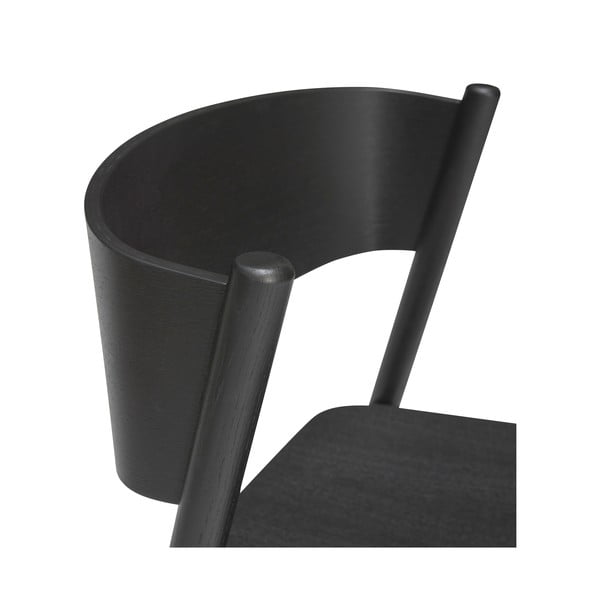 Črn barski stol v hrastovem dekorju (višina sedeža 75 cm) Oblique – Hübsch-image-4