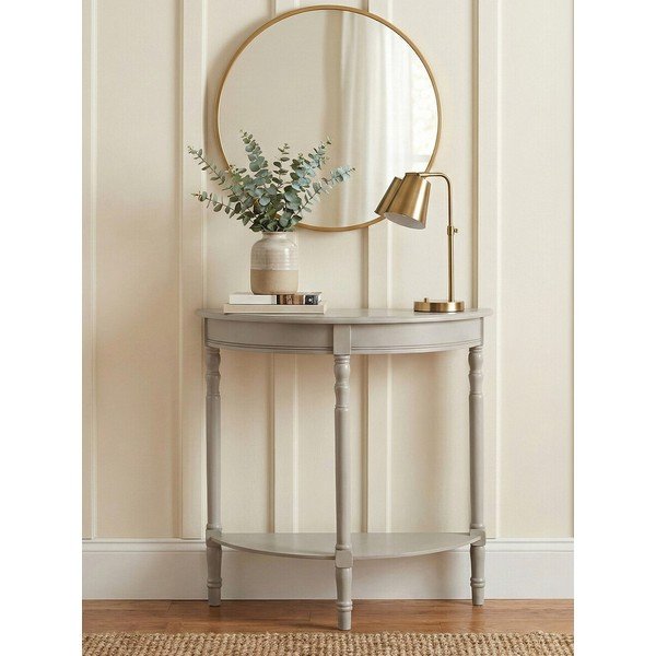 Siva stranska mizica iz masivnega bora 30x80 cm Heritage – Premier Housewares-image-2