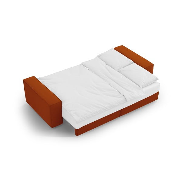 Opečnato oranžna raztegljiva sedežna garnitura 247 cm Jodie – Micadoni Home-image-4