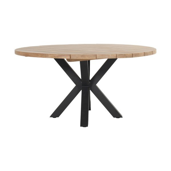 Okrogla vrtna miza iz masivnega tika ø 150 cm Stephanie – Hartman