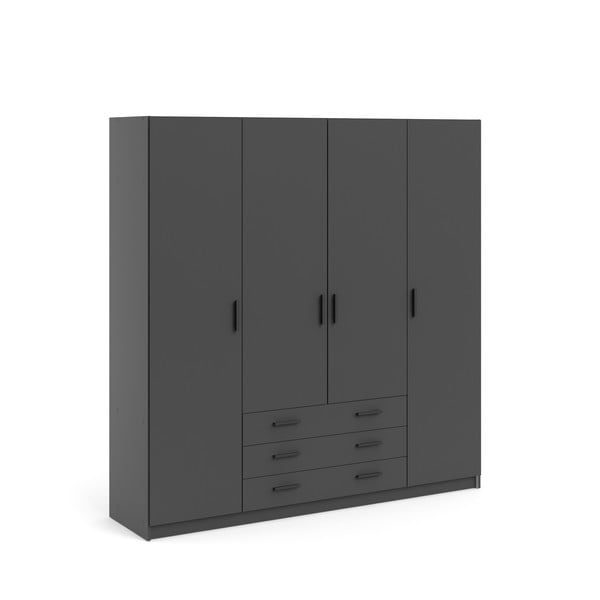 Temno siva garderobna omara 196x200 cm Sprint – Tvilum-image-3