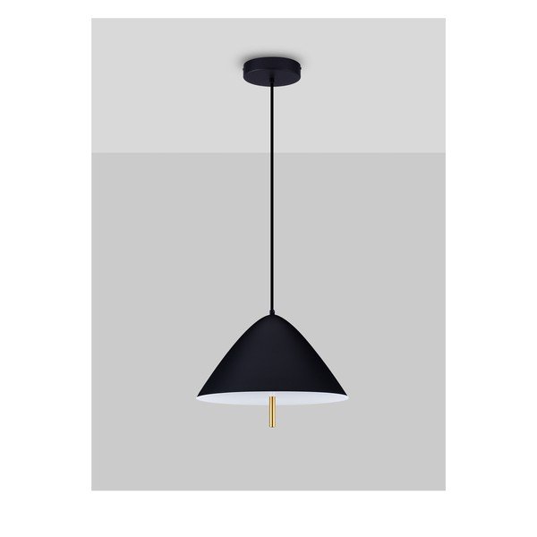 Mat črna kovinska LED viseča svetilka s kovinskim senčilom ø 40 cm Oros – Nova Luce-image-4