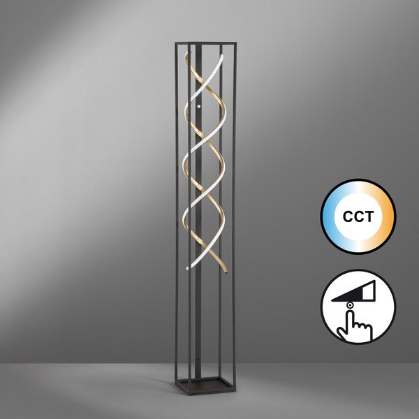 Črna LED zatemnitvena stoječa svetilka (višina 140 cm) Gil – Fischer & Honsel-image-1