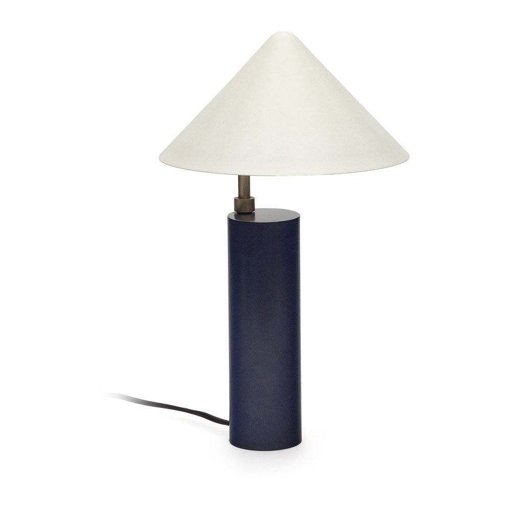 Temno modra namizna svetilka s kovinskim senčilom (višina 42 cm) Shiva