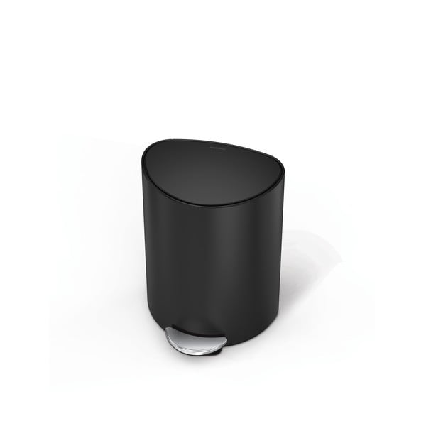 Mat črn kovinski koš za smeti s pedalom 6 l – simplehuman-image-3