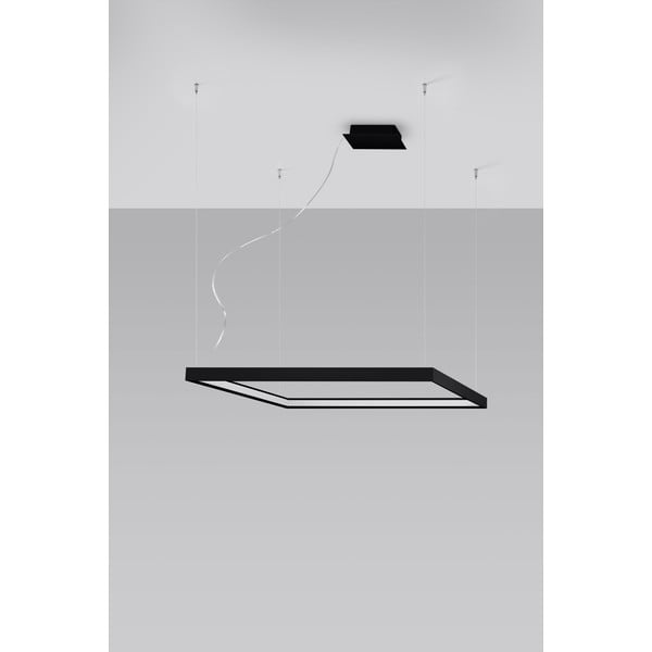 Črna LED viseča luč 80x80 cm Aura - Sollux-image-1