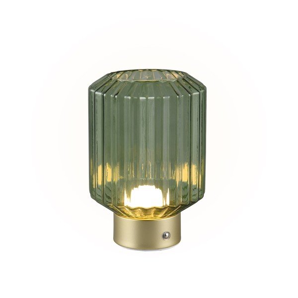 Zelena/zlata LED zatemnitvena namizna svetilka s steklenim senčnikom (višina 19,5 cm) Lord – Reality-image-1