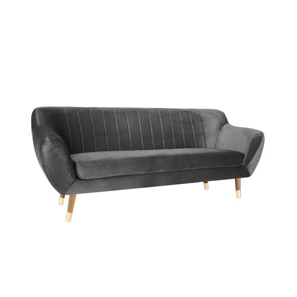 Siva žametna zofa Mazzini Sofas Benito, 188 cm-image-2