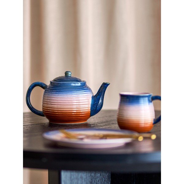 Moder/oranžen keramičen čajnik s cedilom 890 ml Tatum – Bloomingville-image-1