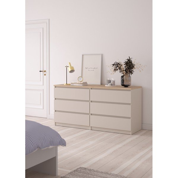 Kremno bela komoda 154x76x50 cm Naia – Tvilum-image-1