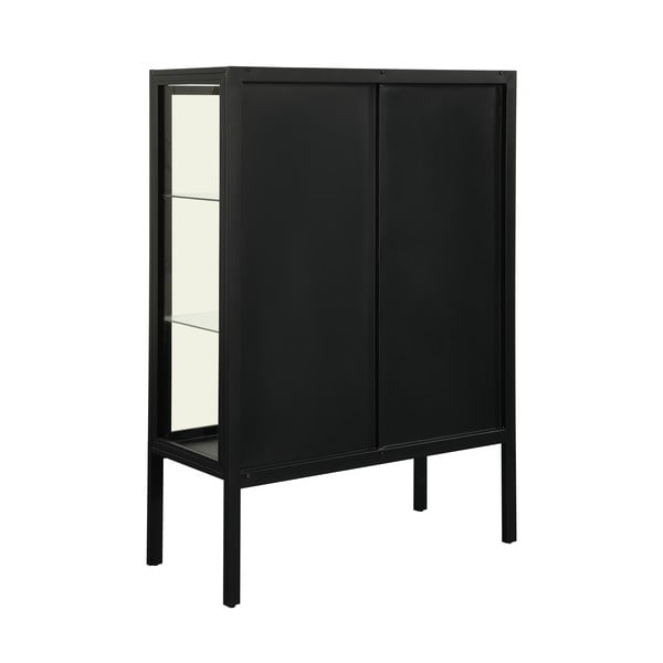 Črna vitrina z dvemi vrati Støraa Alva, višina 140 cm-image-4