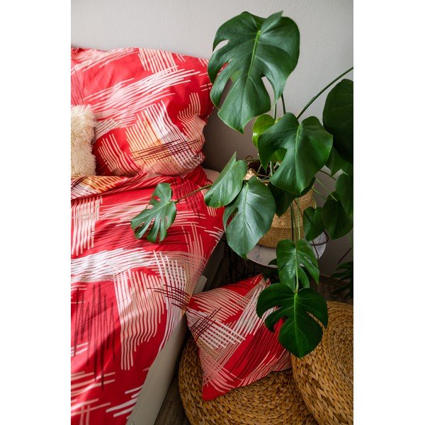 Rdeča bombažna posteljnina  140x200 cm LP Dita Red - Cotton House-image-3
