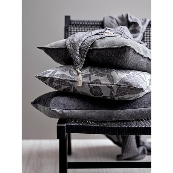 Komplet 2 sivih okrasnih vzglavnikov iz volne in usnja Södahl Vincent, 45 x 45 cm-image-1