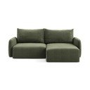 Zelena raztegljiva/s prostorom za shranjevanje kotna sedežna garnitura (desni kot) Kalena – Makamii