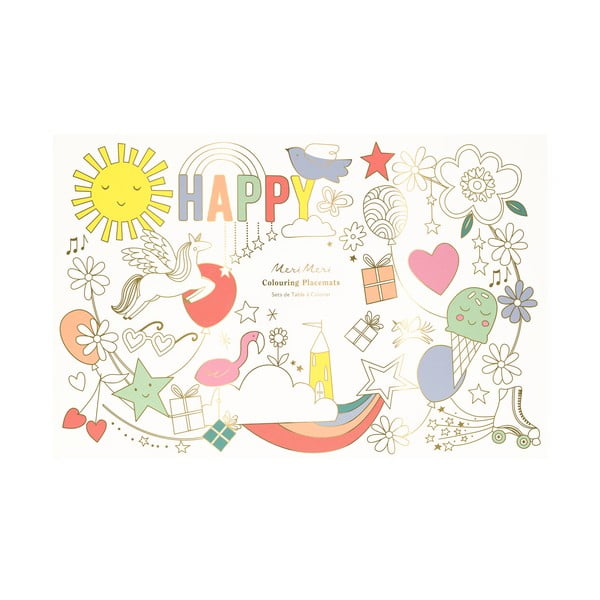 Papirnati pogrinjki v kompletu 8 ks 28x42.5 cm Happy Icons – Meri Meri