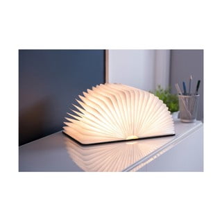 Črna LED namizna svetilka s tekstilnim senčilom (višina 2,5 cm) Booklight – Gingko