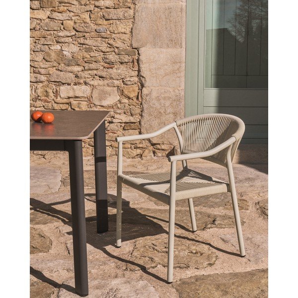 Vrtna miza s kamnito mizno ploščo 80x140 cm Anafi – Kave Home-image-2