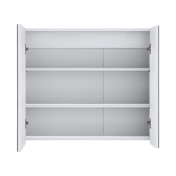 Bela stenska kopalniška omarica z ogledalom Støraa Wisla, 80 x 70 cm-image-2