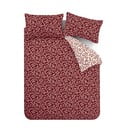 Rdeča enojna flanelna posteljnina 135x200 cm Grace Floral Leaf – Catherine Lansfield
