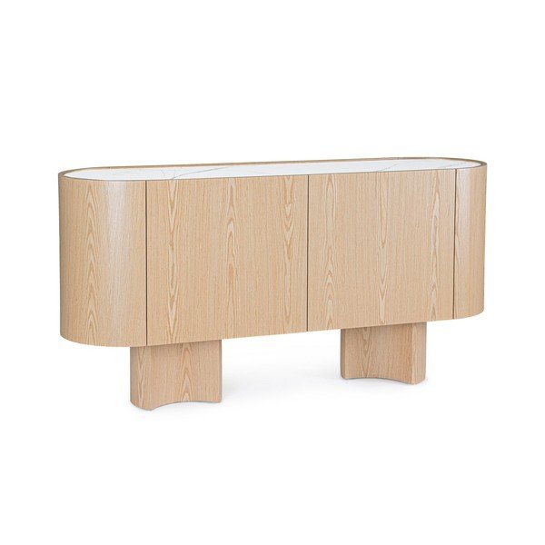Komoda v hrastovem dekorju v svetli naravni barvi 160x80,5x45,5 cm Otilia – Bizzotto