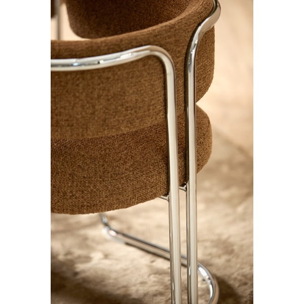 Rjav kovinski jedilni stol z nasloni za roke Adante – Light & Living-image-3