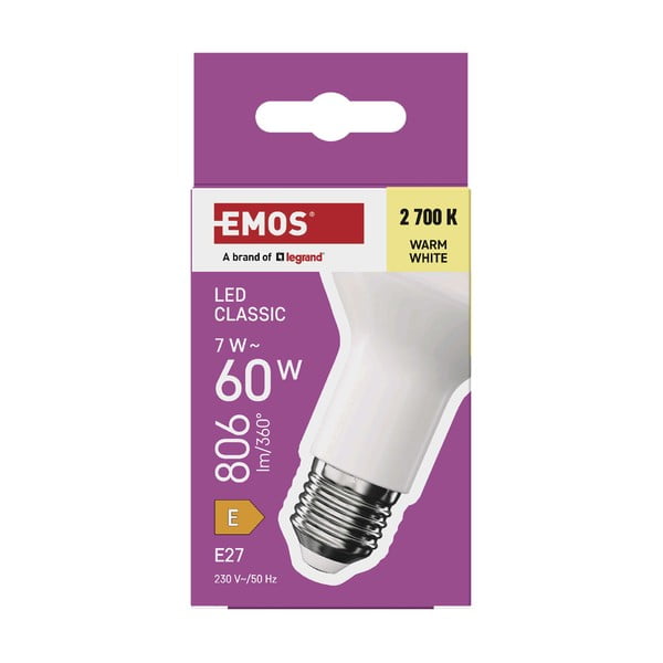 LED žarnica s toplo svetlobo z žarnico E27, 7 W – EMOS-image-1