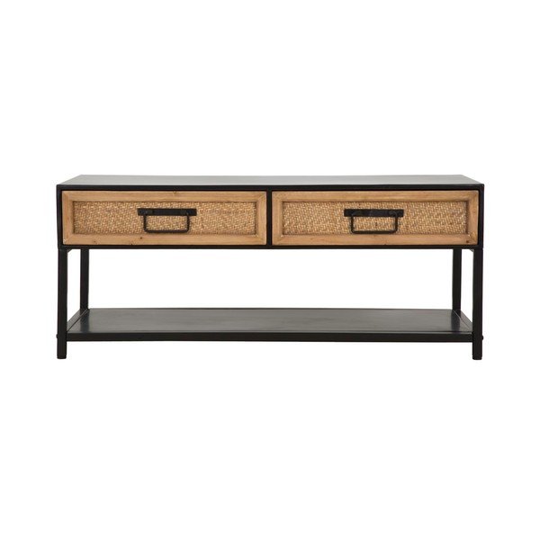 Kovinska TV omarica v črni in naravni barvi 95x38x38 cm Hanoi – Mauro Ferretti