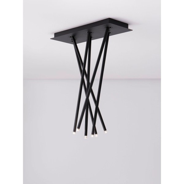 Mat črna aluminijasta LED stropna svetilka z upogljivo konstrukcijo 20x50 cm Stilvi – Nova Luce-image-2