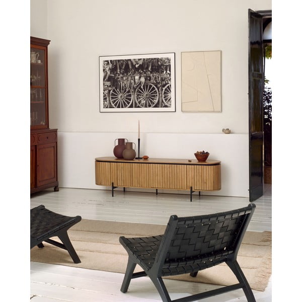 TV omarica iz mangovega lesa v naravni barvi 200x55 cm Licia - Kave Home-image-1