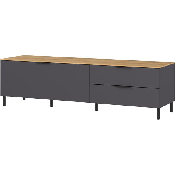 Siva TV omarica v hrastovem dekorju 164x47 cm California - Germania-image-2