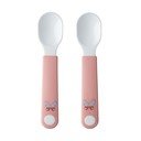Bele/svetlo rožnate plastične otroške žličke v kompletu 2 ks Flowers & butterflies – Mepal