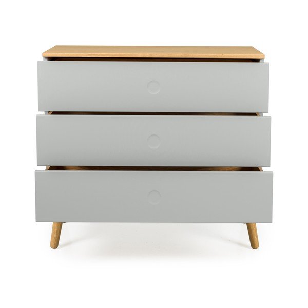 Siva komoda z nogami iz hrastovega lesa Tenzo Dot, 90 x 79 cm-image-3