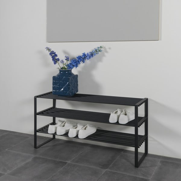 Črna kovinska omarica za čevlje 100x48,5x29 cm Rex – Spinder Design-image-1