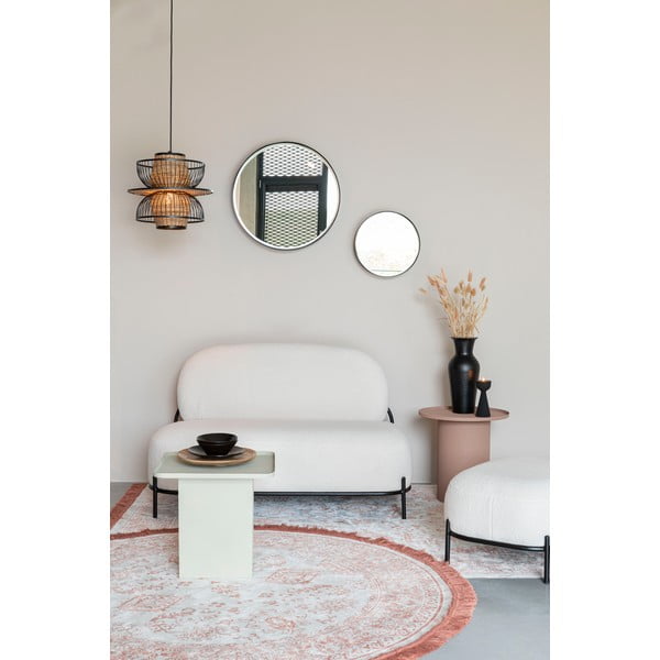 Kremno bela sedežna garnitura iz tkanine bouclé 125 cm Polly – White Label-image-1