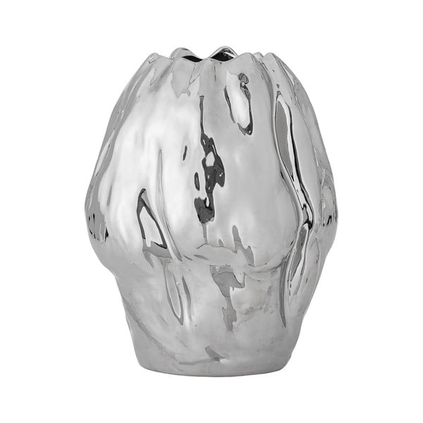 Vaza iz kamenine v srebrni barvi (višina 29 cm) Bobby – Bloomingville-image-3