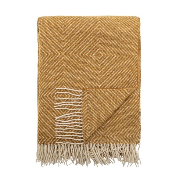 Rumena odeja iz mešanice volne 140x200 cm Hoshi – Bloomingville