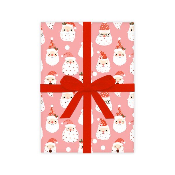 5 listov roza-belega ovojnega papirja eleanor stuart Santas, 50 x 70 cm-image-2