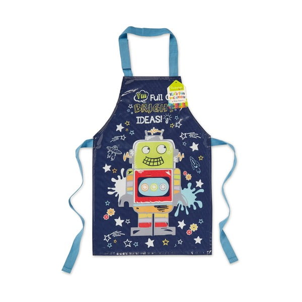 Modri bombažni otroški predpasnik Cooksmart ® Robot