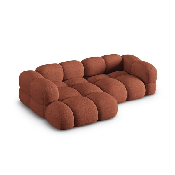 Opečnato oranžna kotna sedežna garnitura (levi kot/z ležalnikom) Loretto – Cosmopolitan Design-image-2