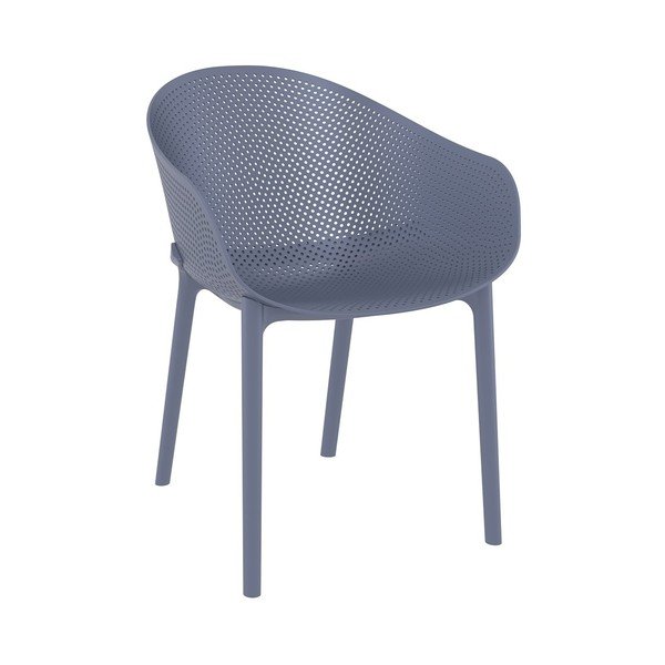 Komplet 4 modro-sivih vrtnih stolov Resol Sky-image-1