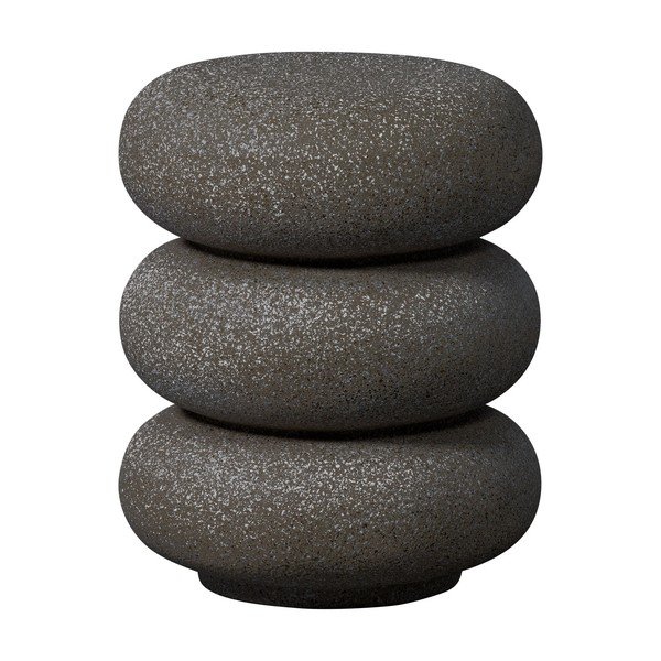 Okrogla vrtna mizica v kamnitem dekorju ø 40 cm Laurel – WOOOD