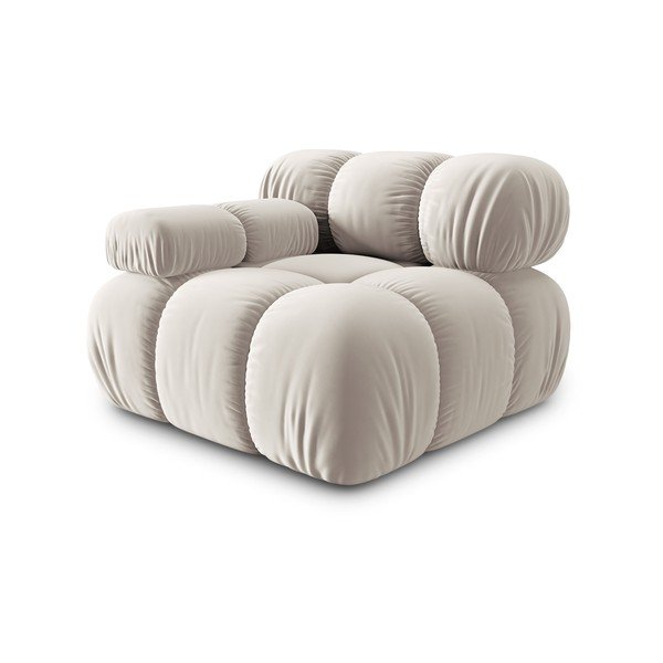 Bež žameten modul za sedežno garnituro (levi kot) Bellis – Micadoni -image-3